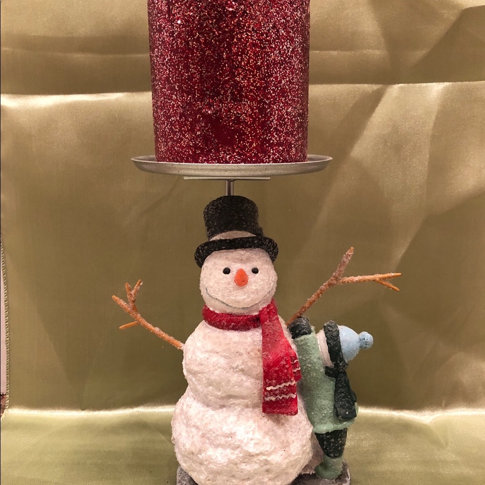 Snowman candle holder